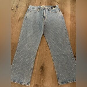 Abercrombie Curve Love Low Rise Rhinestone Jeans New